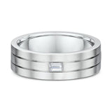 Slotted Straight Baguette Diamond Wedding Band