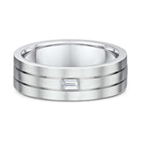 Slotted Straight Baguette Diamond Wedding Band