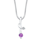 White Gold Amethyst Necklace 6215N