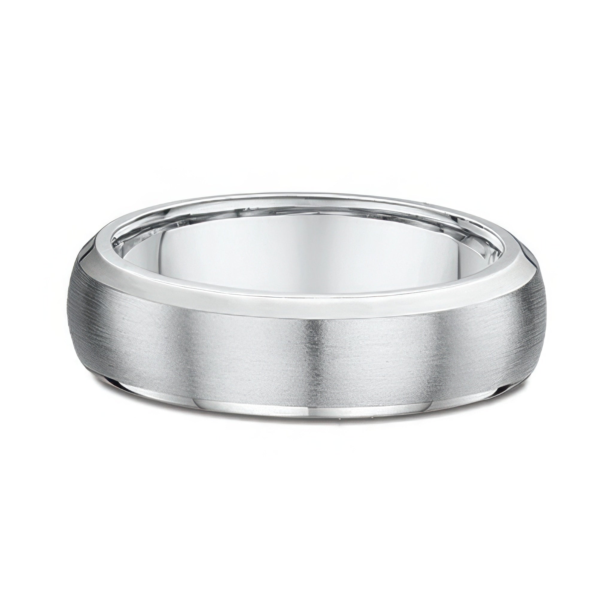 6mm White Gold Satin Finish Wedding Band