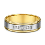 Two Tone Trim Diamond Wedding Band