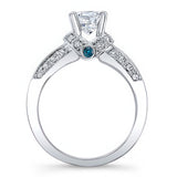 Unique Vintage Blue Diamond Accent Ring