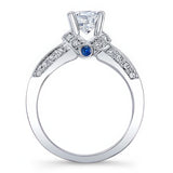 Unique Vintage Blue Sapphire Accent Ring