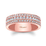 Mens Three Row Diamond Wedding Band