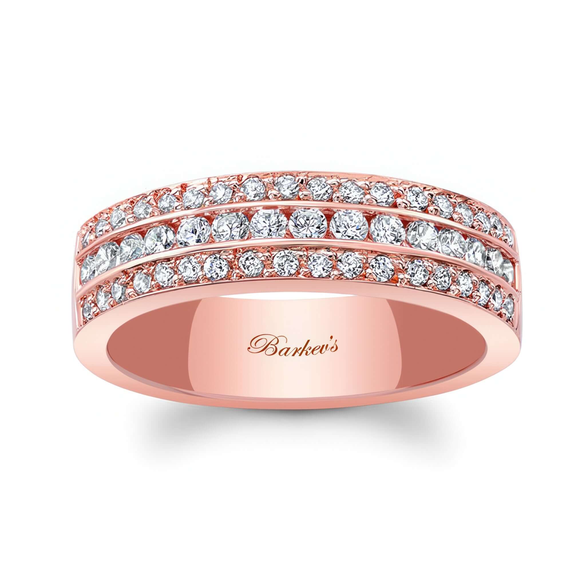 Three Row Diamond Wedding Band