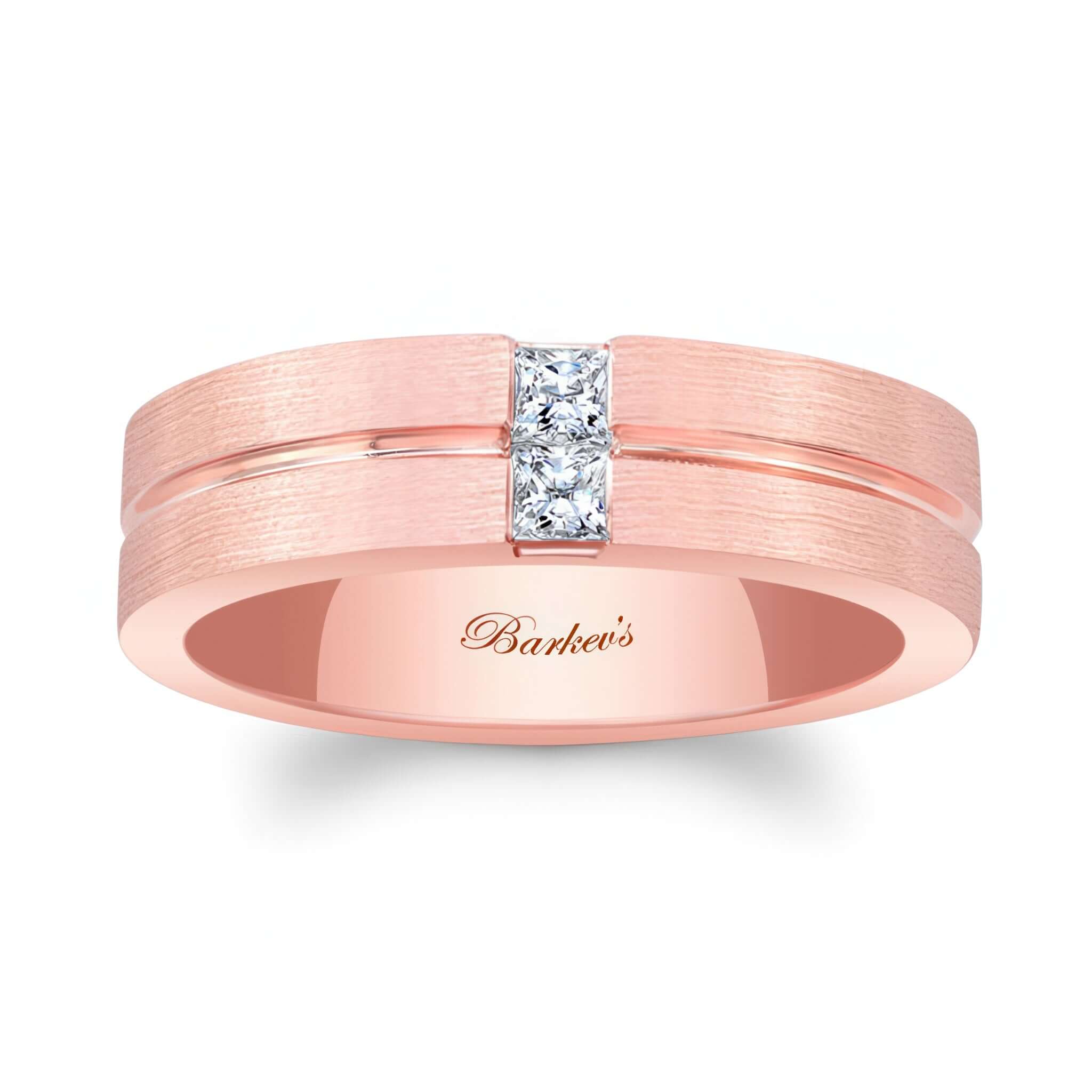 Mens Channel Princess Cut Diamond Wedding Band