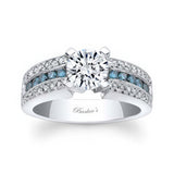 Vintage Round Blue Diamond Accent Ring