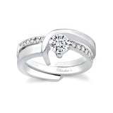 Lab Diamond Swirl Engagement Ring Set