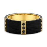 Men's Yellow Gold And Black Diamond Wedding Band