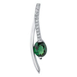 White Gold Green Tourmaline Necklace 6860N