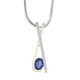 Two Tone Tanzanite & Diamond Necklace 6886N
