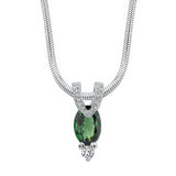 White Gold Green Tourmaline Necklace 6889N