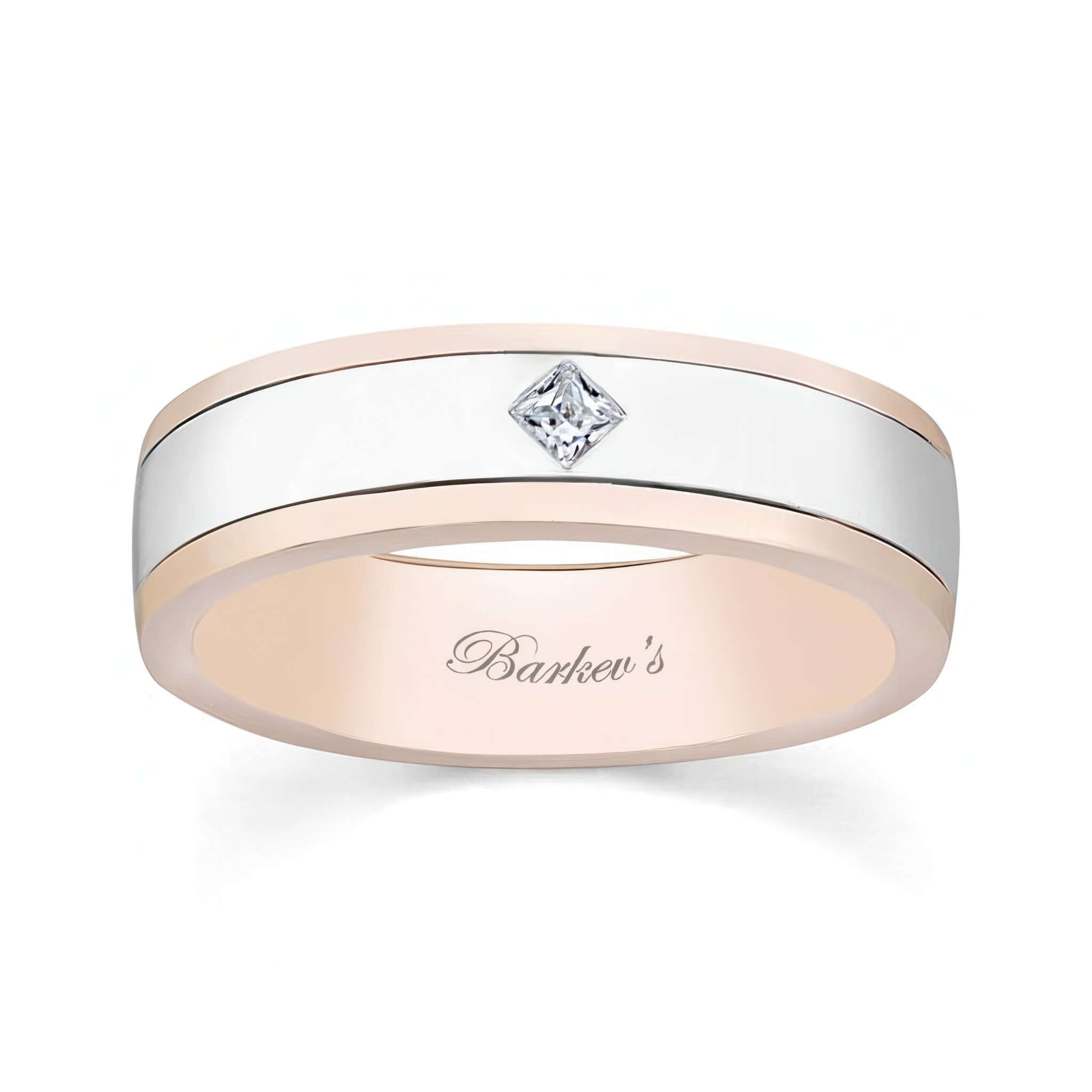 Mens Princess Cut Diamond Wedding Band