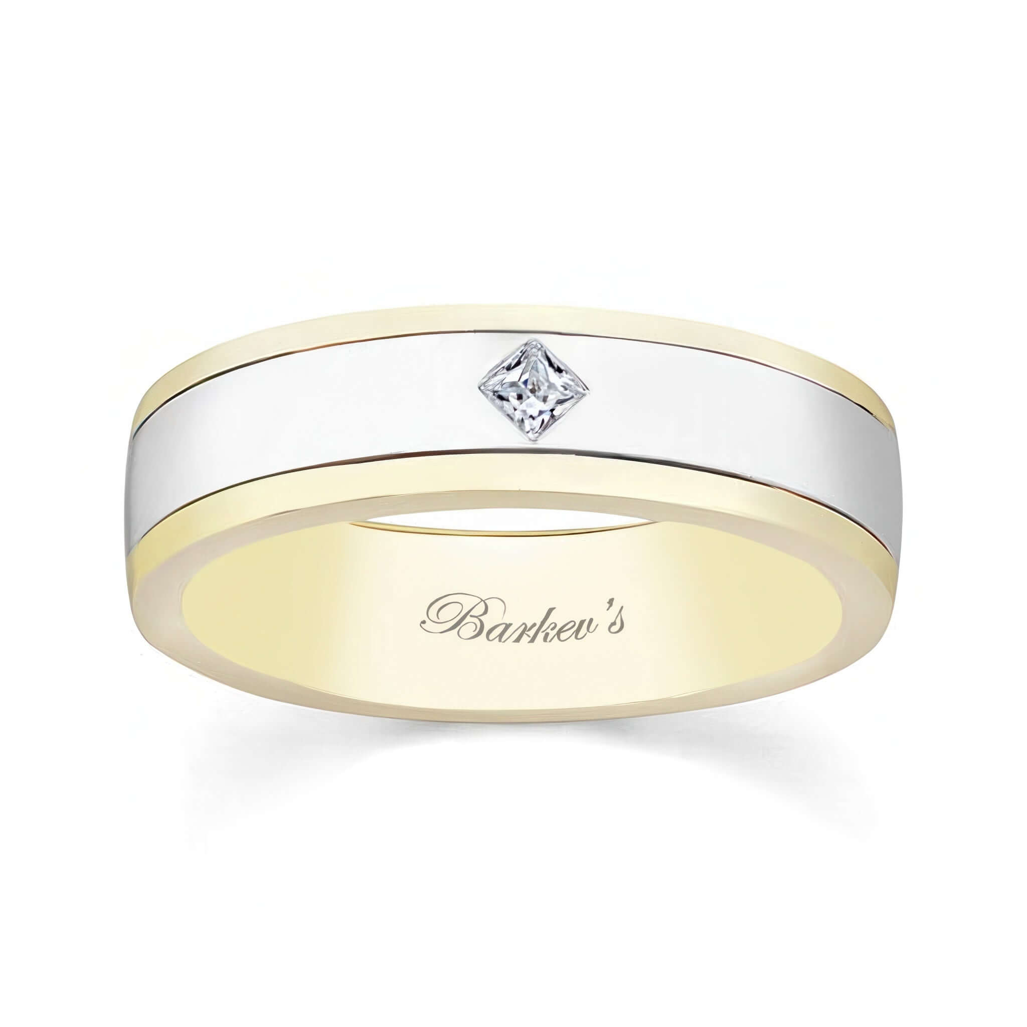 Mens Princess Cut Diamond Wedding Band