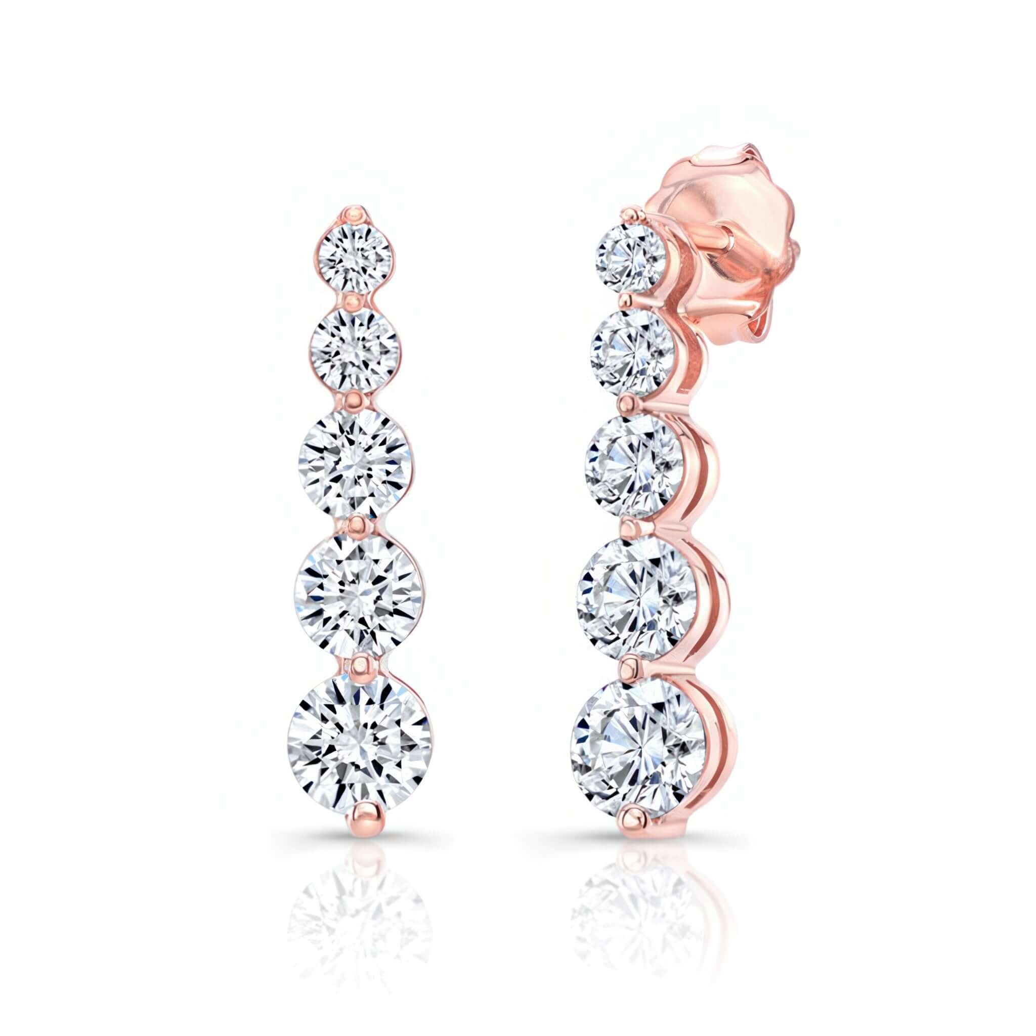 1.7 Carat Linear Lab Diamond Earrings