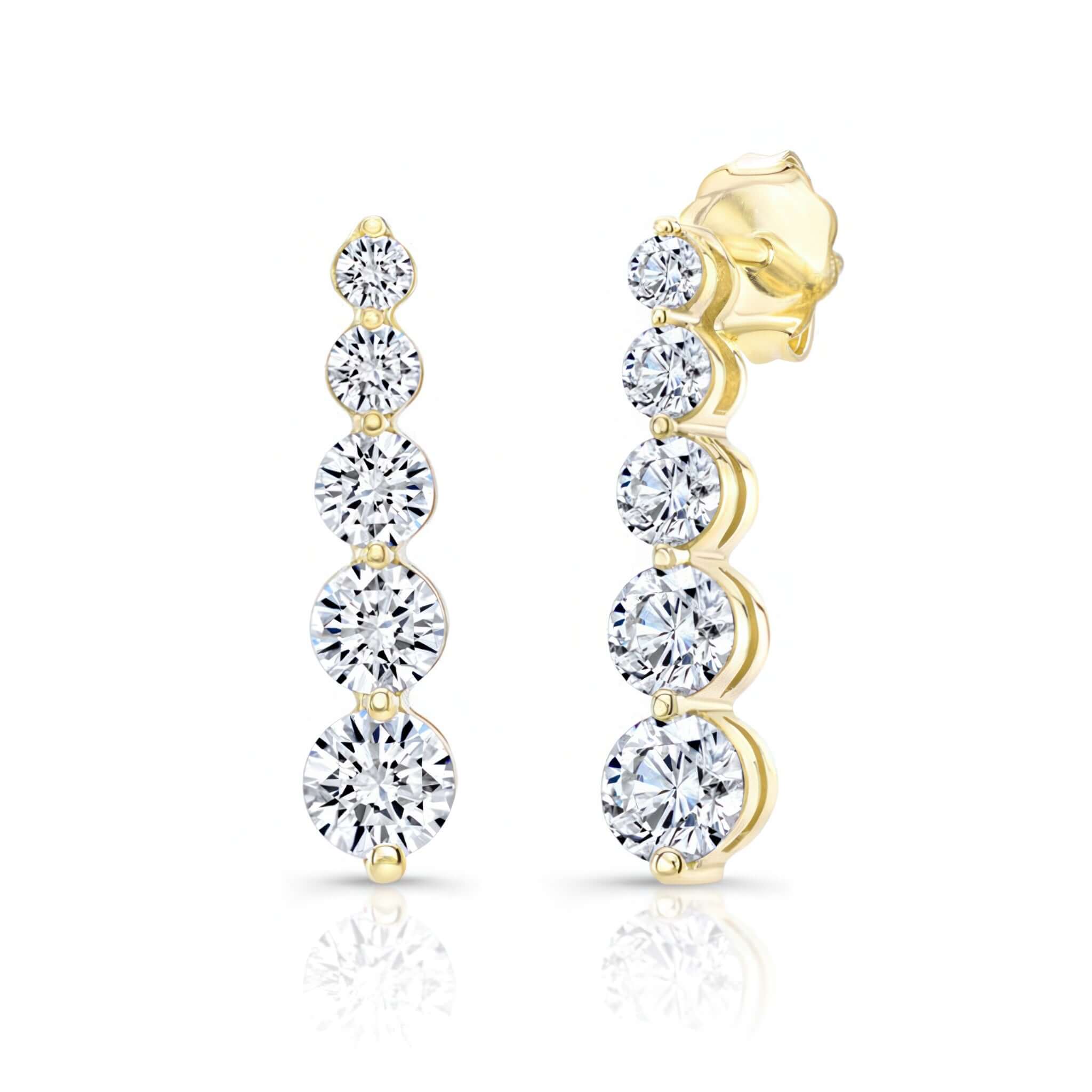 1.7 Carat Linear Lab Diamond Earrings