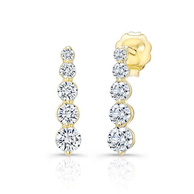 0.8 Carat Linear Lab Grown Diamond Earrings