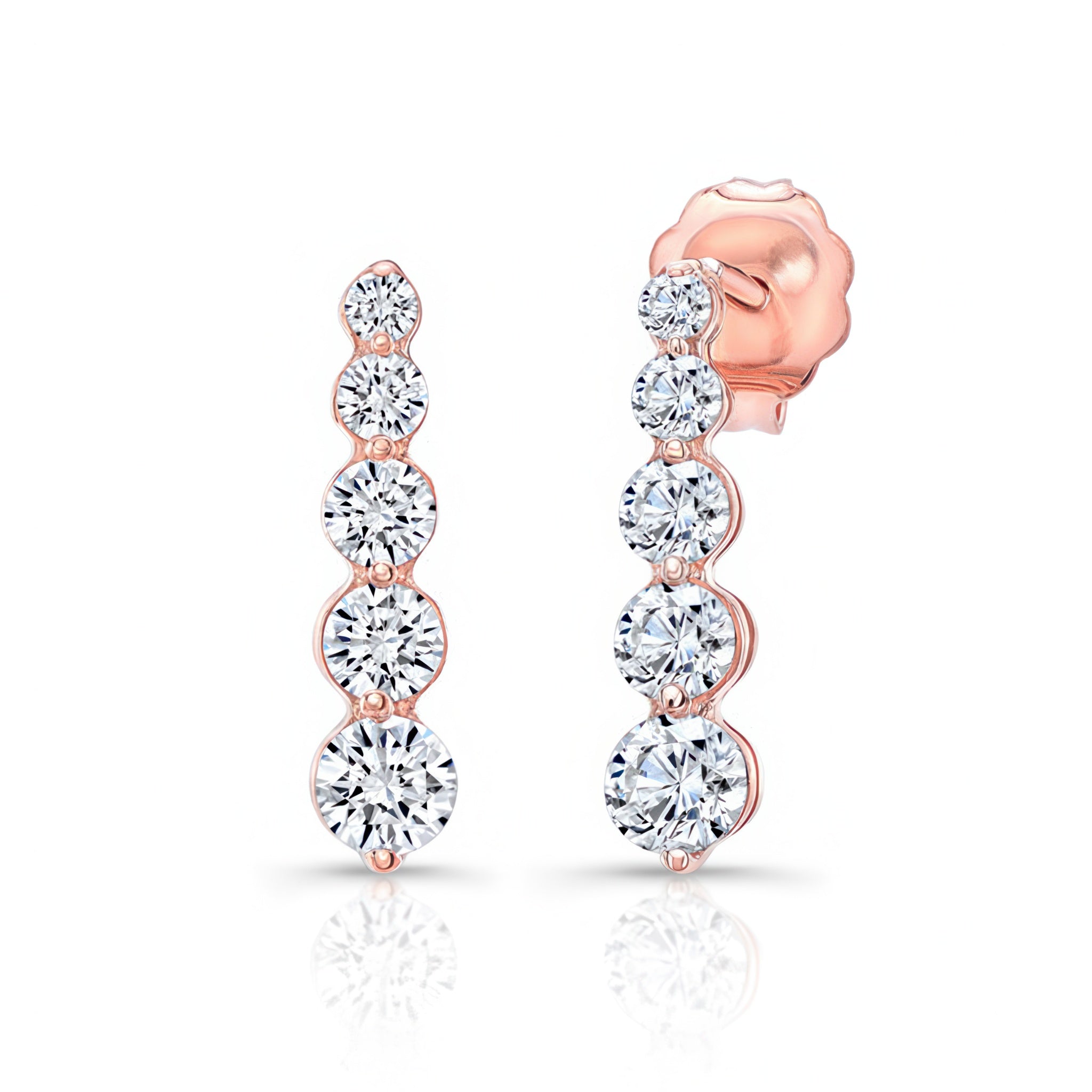 0.8 Carat Linear Lab Grown Diamond Earrings