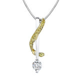 Twisting Drop White And Yellow Diamond Pendant