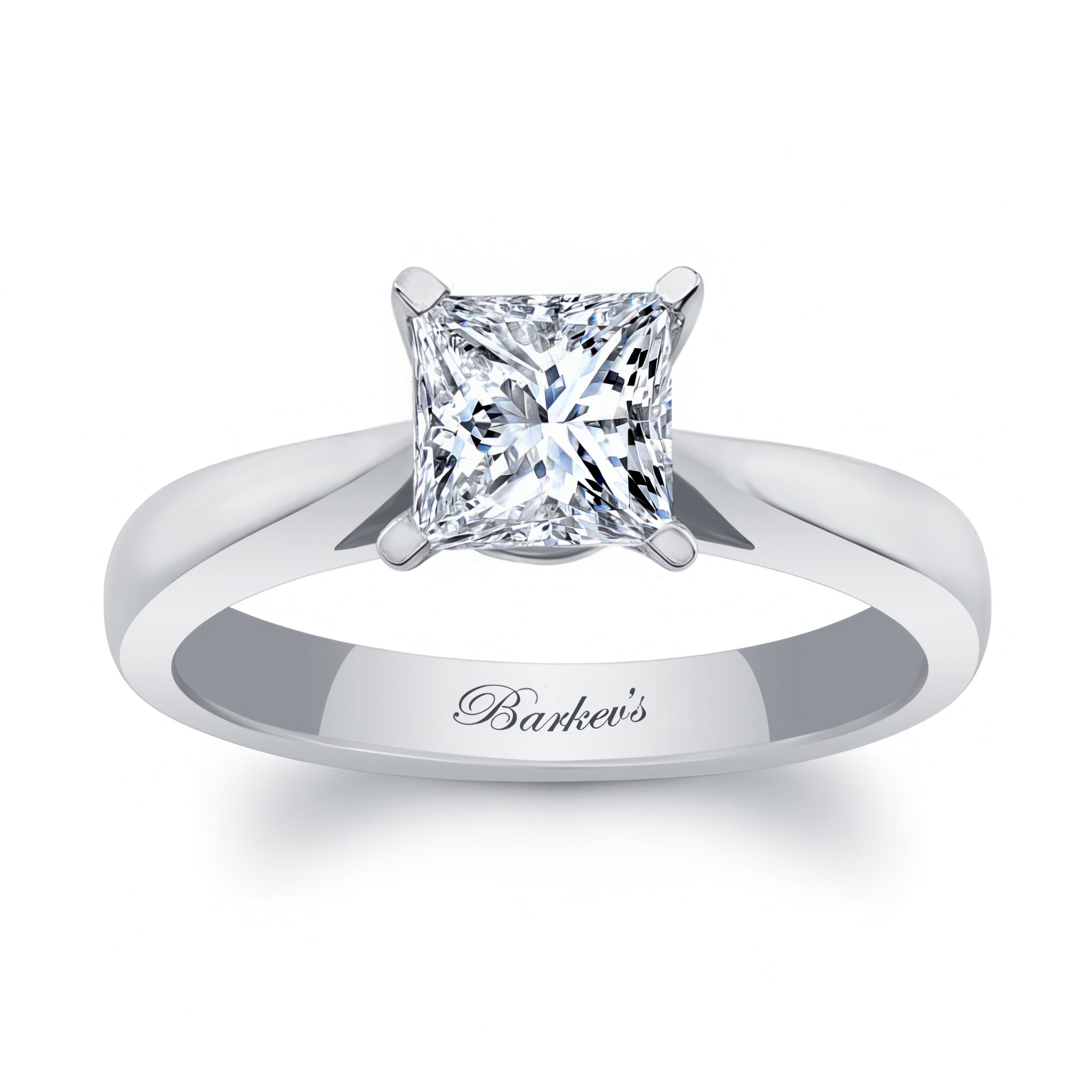 Princess cut lab grown diamond solitaire ring with elegant prongs, perfect for timeless style and sophistication.