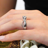 Wire Trim Solitaire Ring