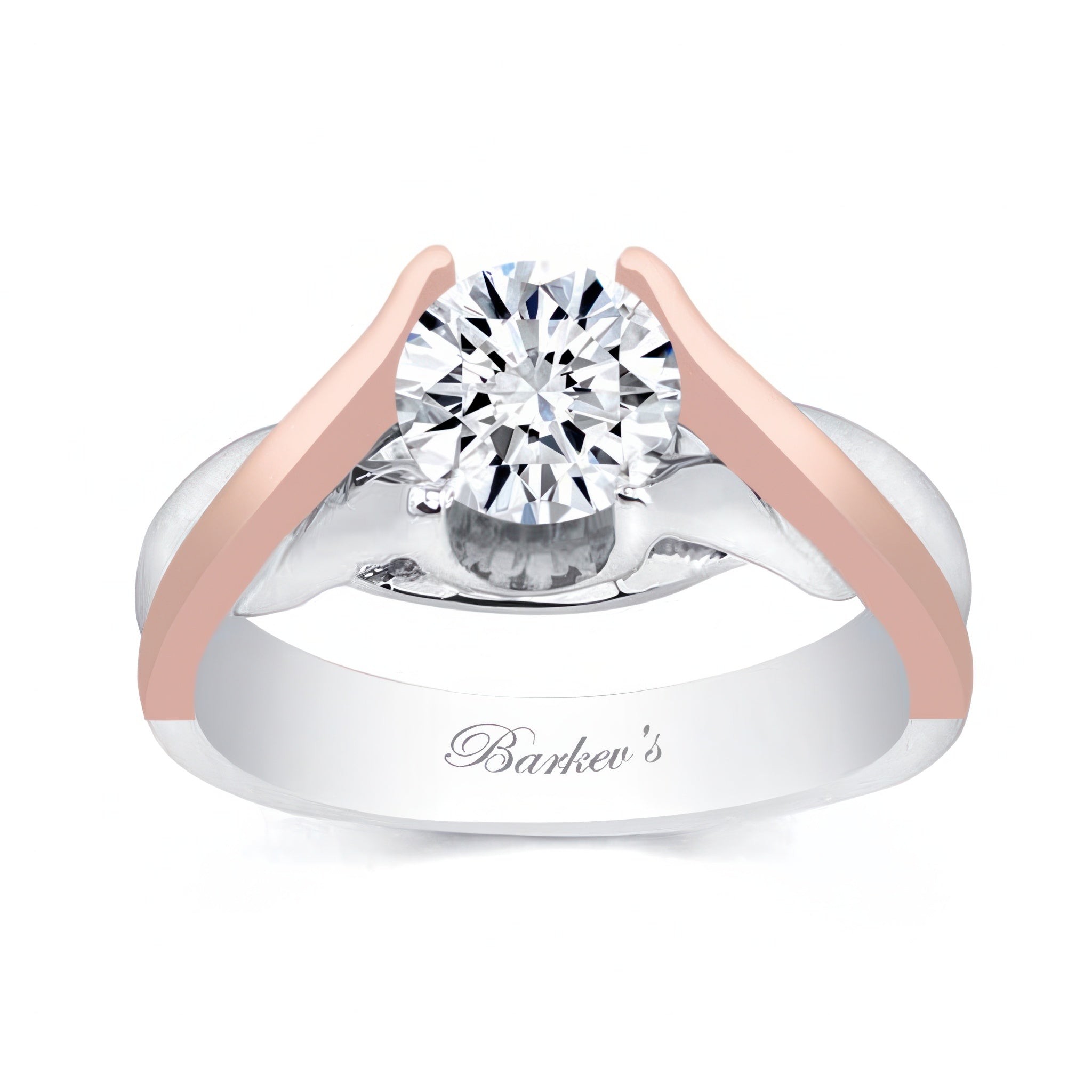 Crossover Solitaire Ring