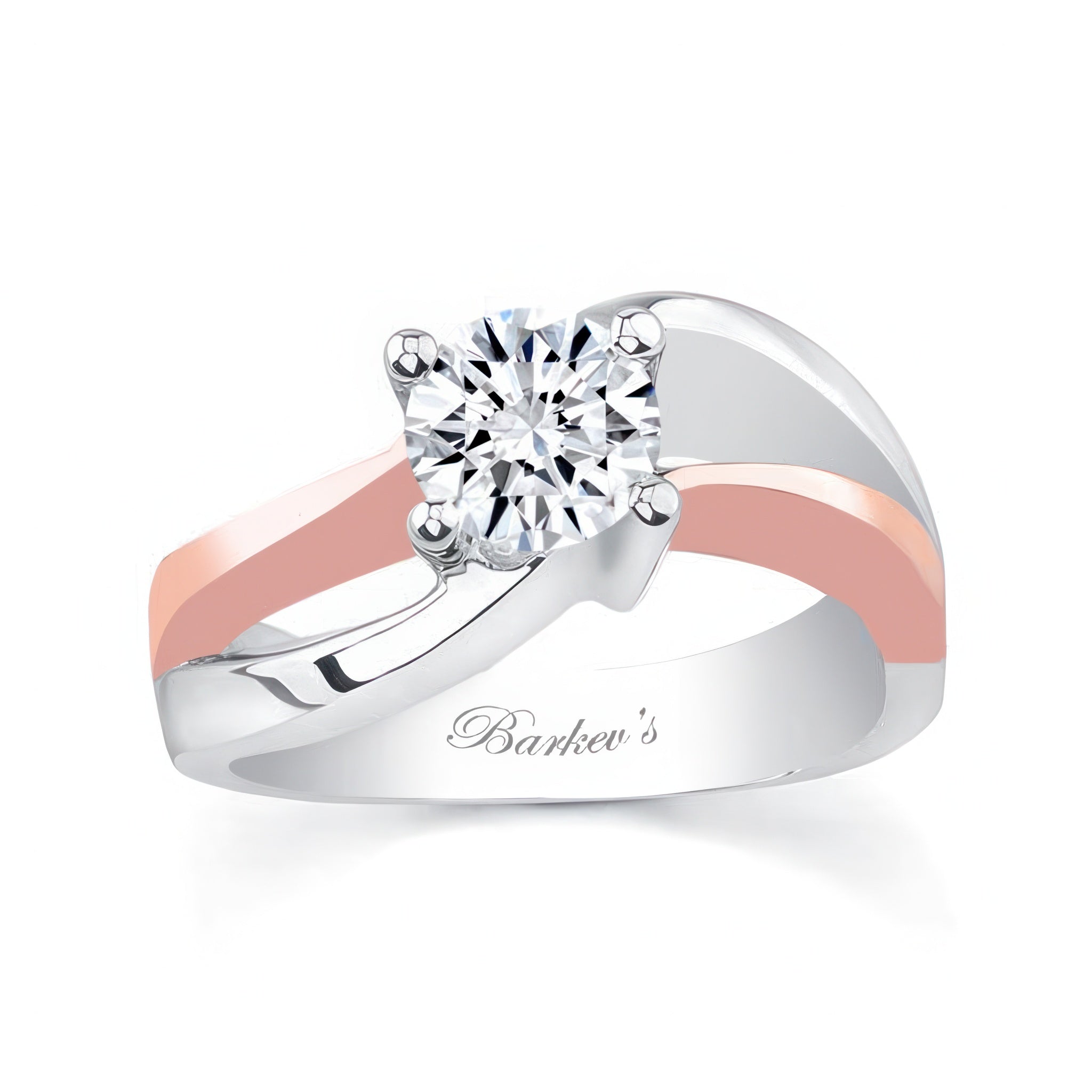 Curving Split Shank Solitaire Ring