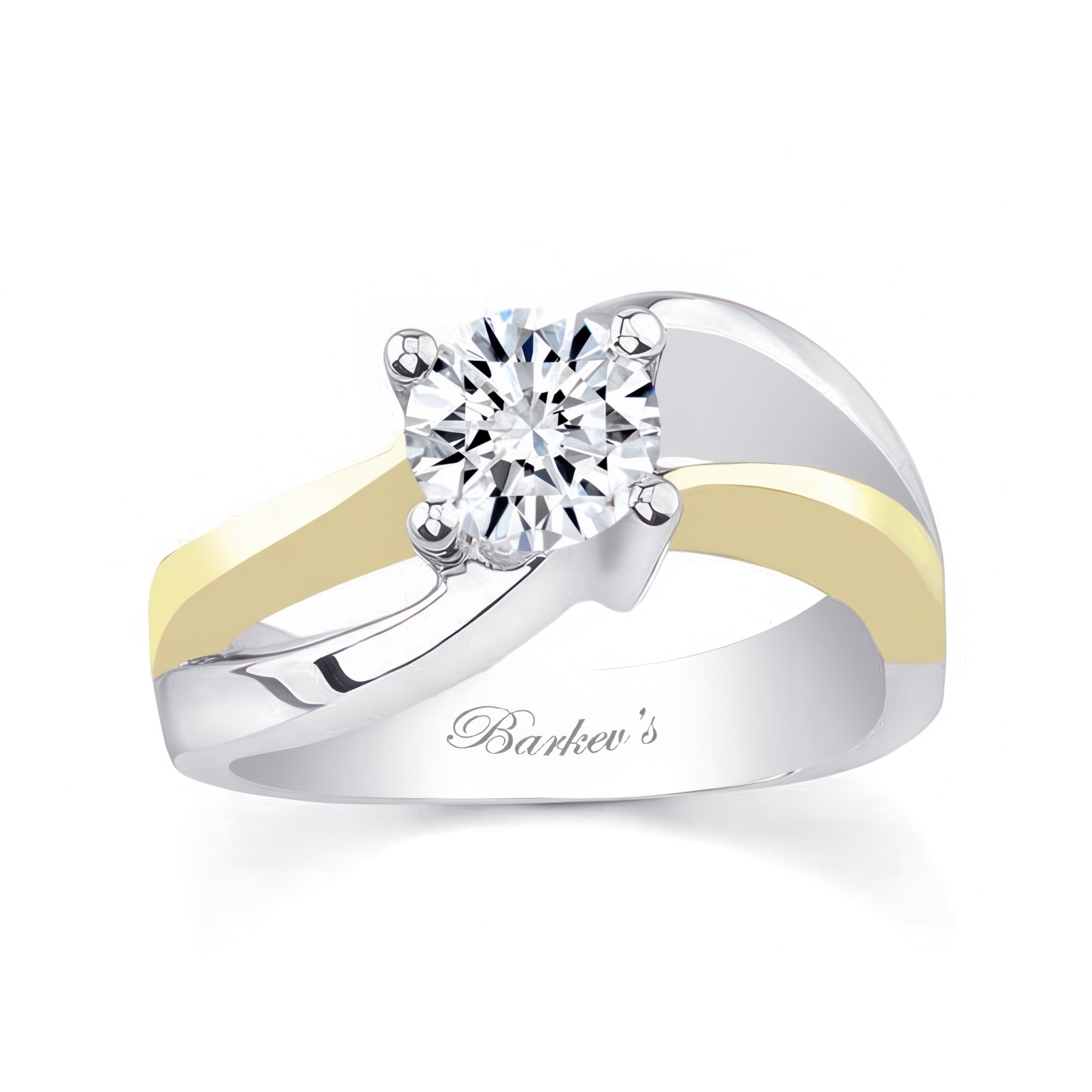 Curving Split Shank Solitaire Ring