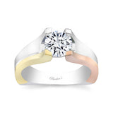 Wide Square Shank Moissanite Solitaire Ring