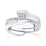 Princess Cut Solitaire Bridal Set