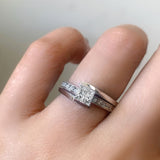Princess Cut Solitaire Bridal Set