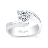 Bypass Round Moissanite Solitaire Ring