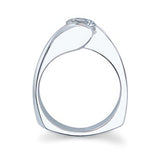 Bypass Round Moissanite Solitaire Ring