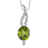 White Gold Peridot Necklace 7404N