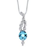 Diamond And Blue Topaz Necklace