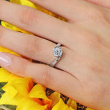 Contemporary Solitaire Ring With Certified 1 Ct. Lab Created Diamond (D-VS1)