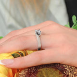 Simple Swirling Solitaire Ring