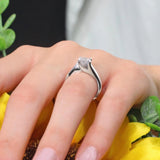 Simple Swirling Solitaire Ring