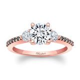 3 Stone Black Diamond Accent Ring
