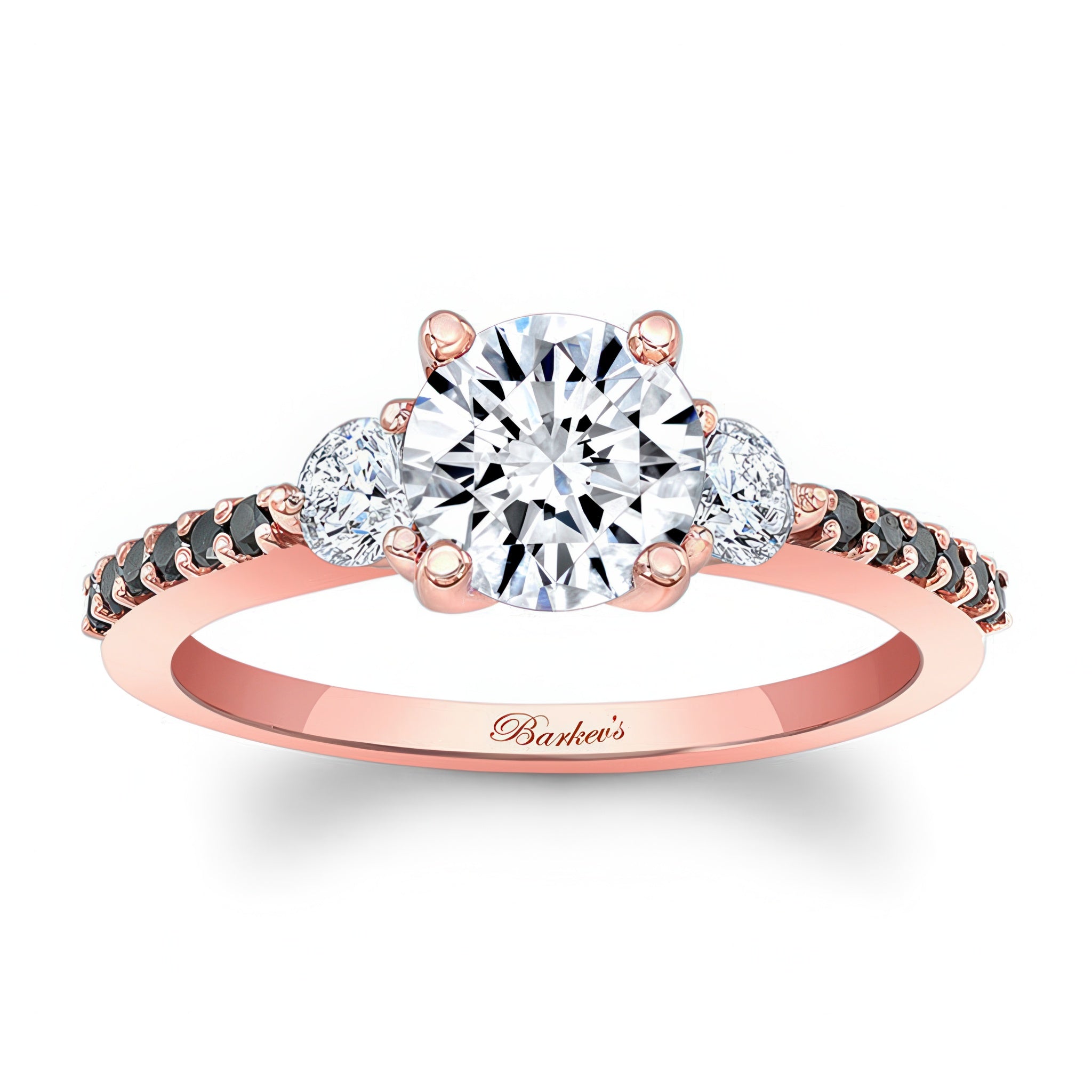 3 Stone Black Diamond Accent Moissanite Ring
