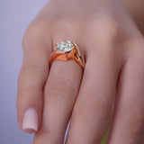 2 Carat Split Band Solitaire Lab Grown Diamond Engagement Ring