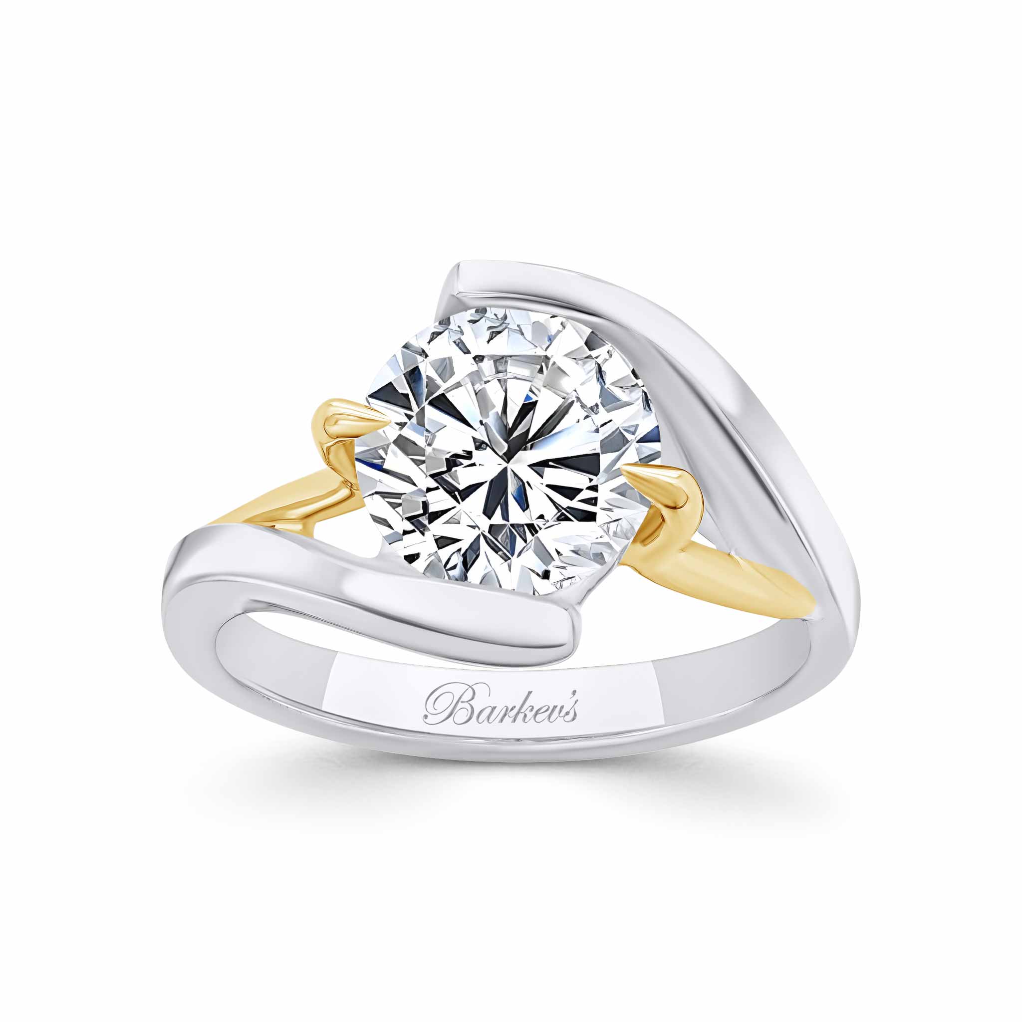 2 Carat Split Band Solitaire Lab Grown Diamond Engagement Ring