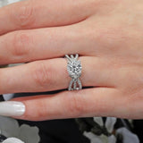 Triple Split Shank Lab Diamond Engagement Ring