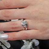 Unusual Solitaire Lab Diamond Engagement Ring
