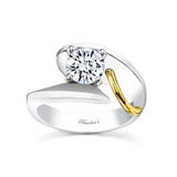 Unusual Solitaire Lab Diamond Engagement Ring