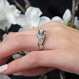 Unusual Solitaire Lab Diamond Engagement Ring