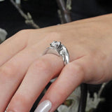 Unusual Solitaire Lab Diamond Engagement Ring