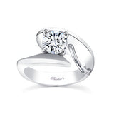 Unusual Solitaire Lab Diamond Engagement Ring