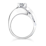 Unusual Solitaire Lab Diamond Engagement Ring