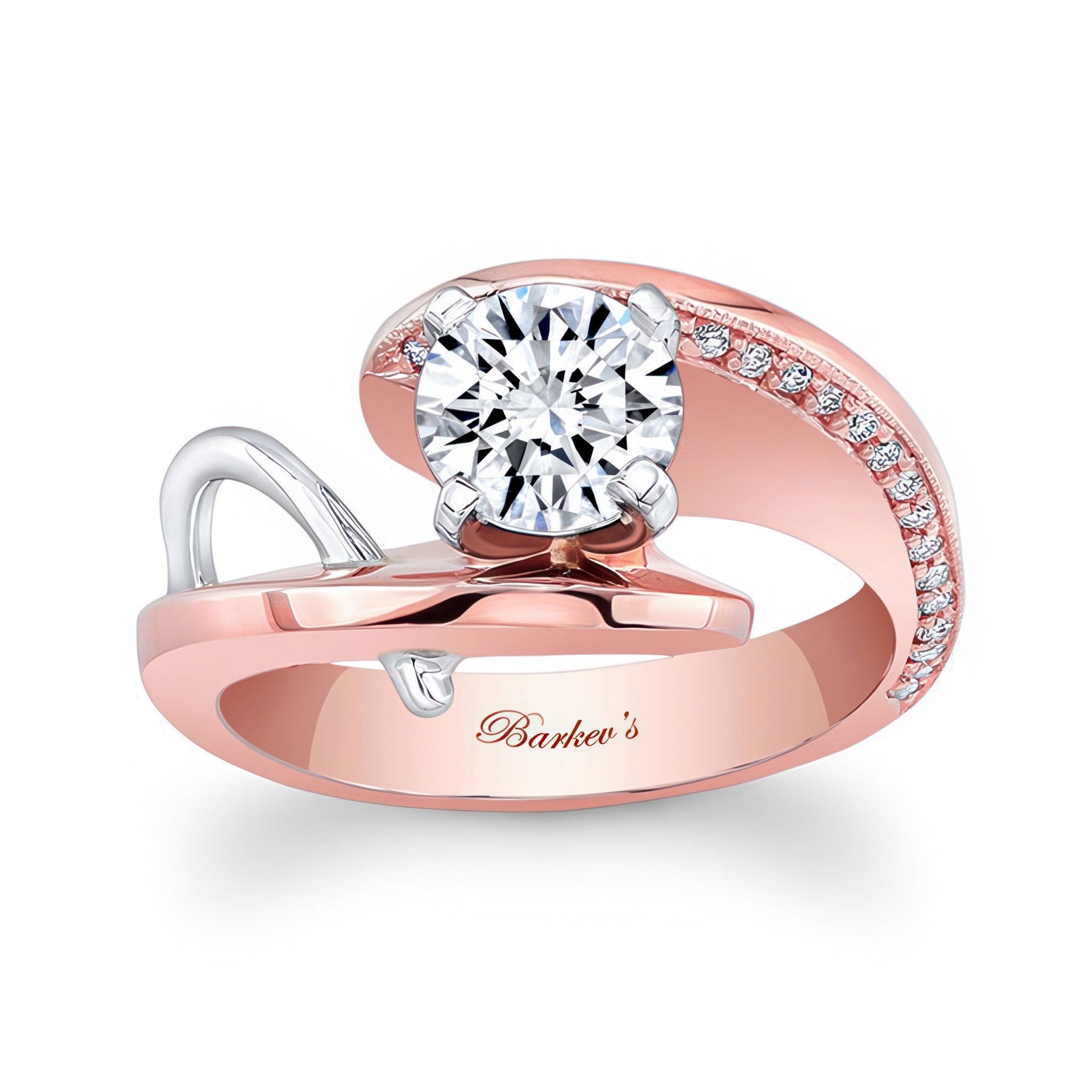 Wire Trim Pave Engagement Ring